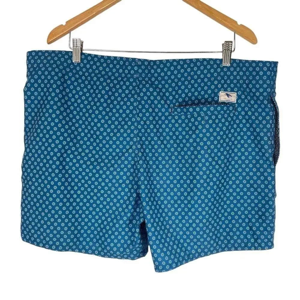 Ted Baker London Swim Trunks Blue Fish Floral Lined Pockets X-Large Vacation